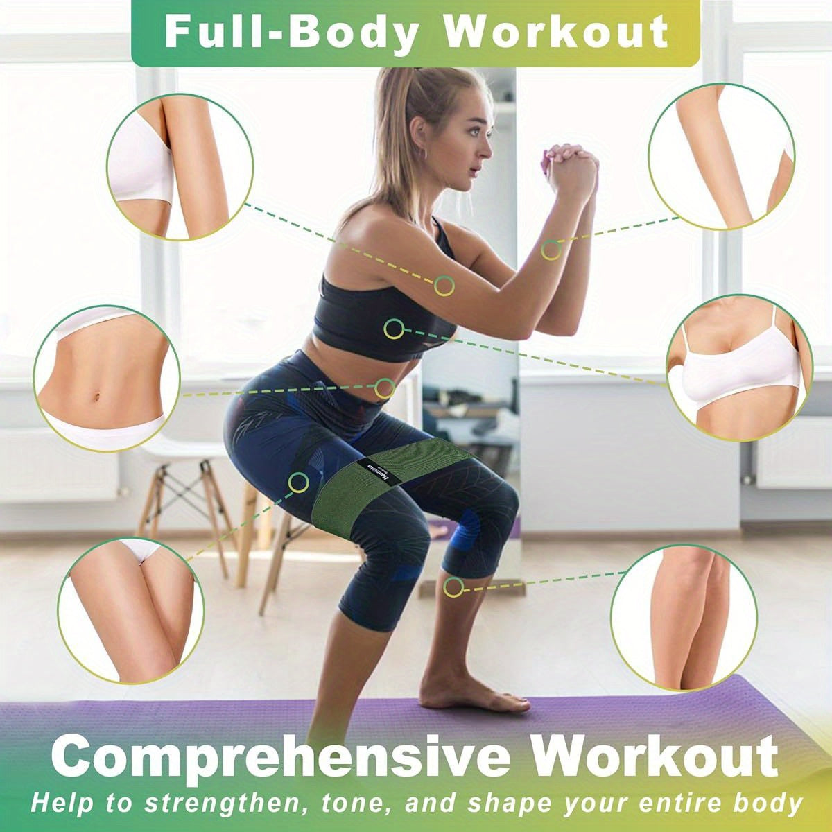 Resistance Bands for Working Out, 3 Levels Exercise Bands Workout Bands Set for Women Men, Hip Legs Booty Bands for Home Fitness, Gym, Yoga, Pilates