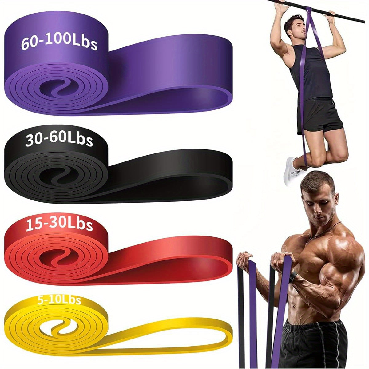 Resistance Band, Pull Up Bands, Pull Up Assistance Bands, Workout Bands, Exercise Bands, Resistance Bands Set for Legs, Working Out, Muscle Training, Physical Therapy, Shape Body, Men Women
