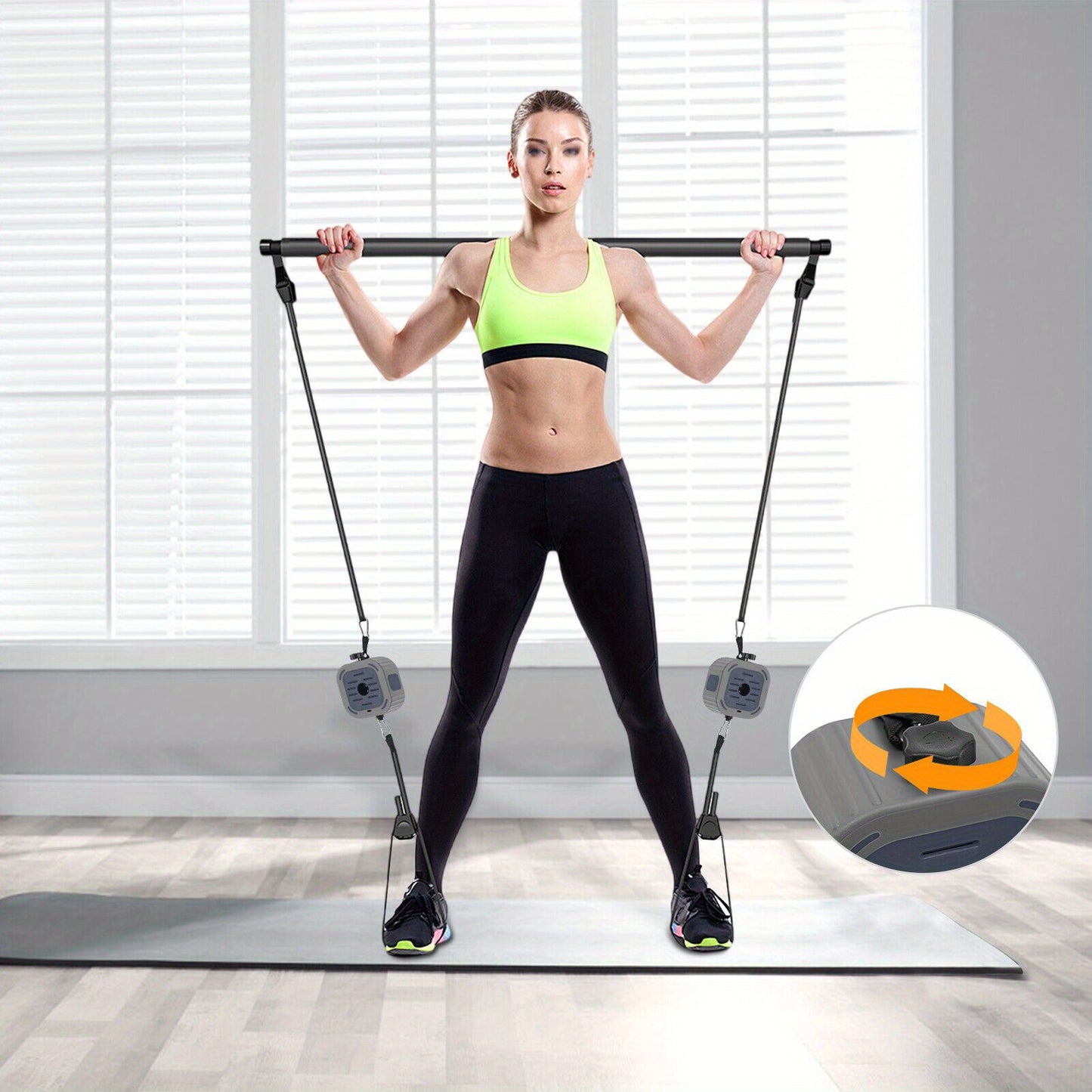 Portable Full-Body Workout Band & Pump Set with Comfort Handles - Adjustable Resistance 6.61-39.68 lbs, Durable ABS & TPE, Easy Assembly for Home & Outdoor Fitness, Includes Leg Straps & Storage Bag, Gym Accessories, Exercise Band, Compact Design