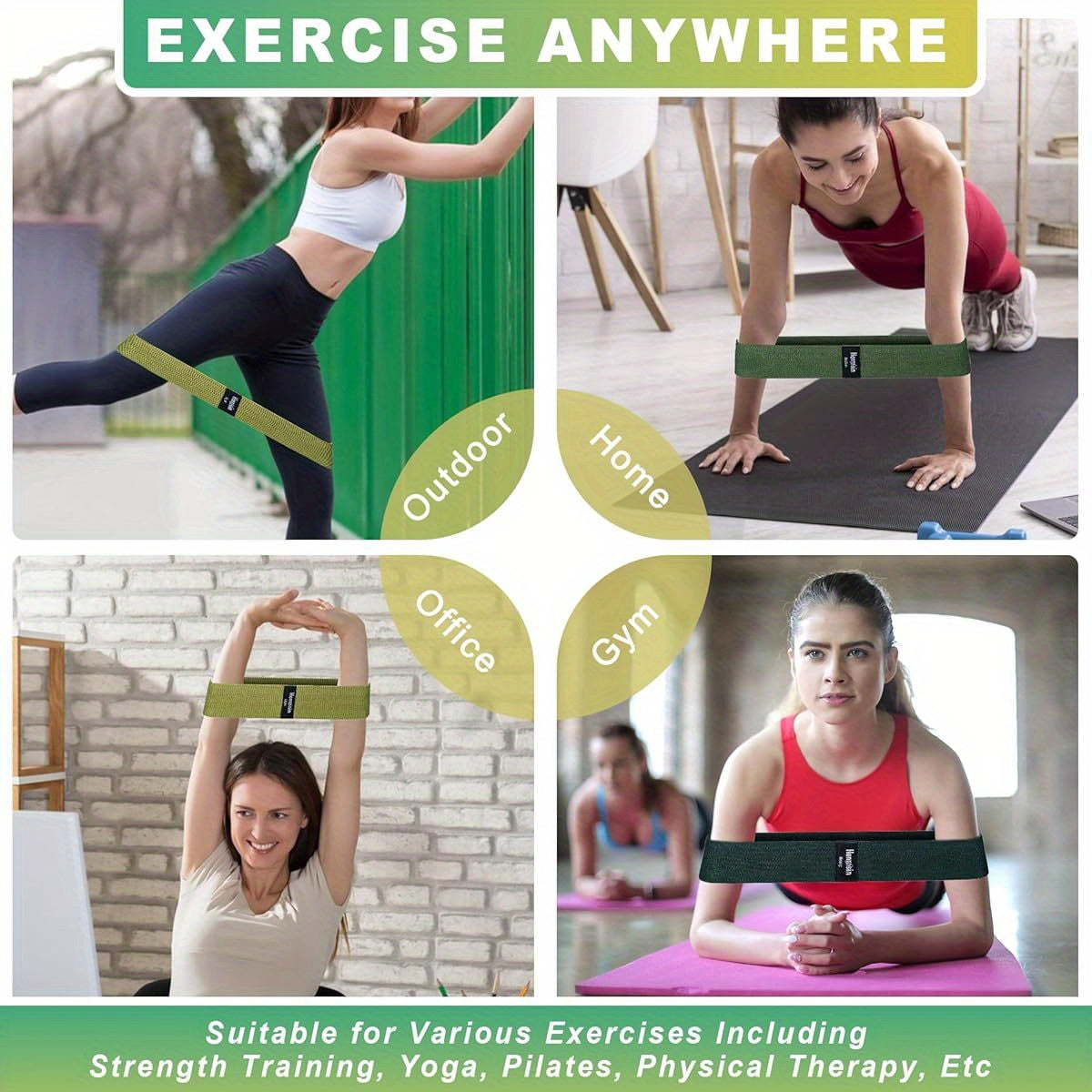 Resistance Bands for Working Out, 3 Levels Exercise Bands Workout Bands Set for Women Men, Hip Legs Booty Bands for Home Fitness, Gym, Yoga, Pilates