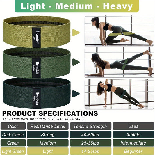 Resistance Bands for Working Out, 3 Levels Exercise Bands Workout Bands Set for Women Men, Hip Legs Booty Bands for Home Fitness, Gym, Yoga, Pilates