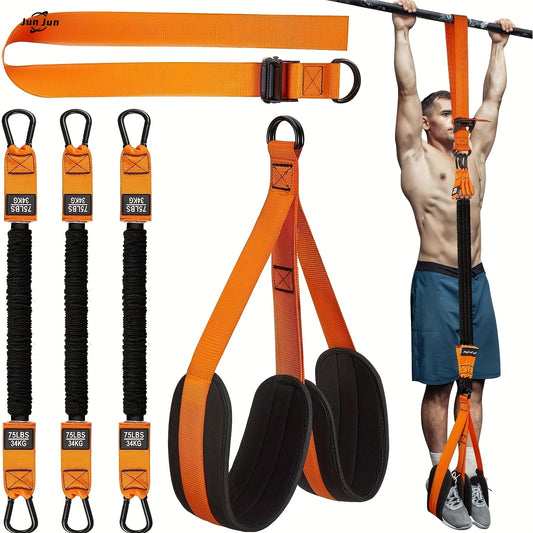 5pcs Adjustable Pull-Up Resistance Bands with Upgraded Metal Buckles, Durable Nylon Fabric for Full Body Workouts, Fit for Strength Training & Muscle Toning, Upper Body Workouts | Secure Grip Support | Heavyduty Construction, Gym Accessories