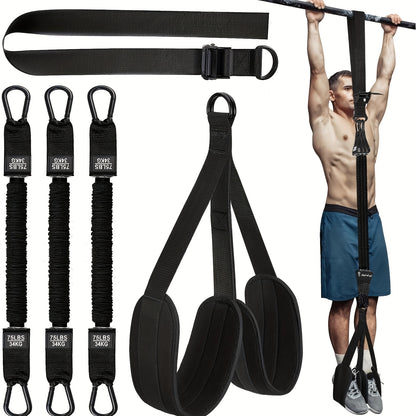 5pcs Adjustable Pull-Up Resistance Bands with Upgraded Metal Buckles, Durable Nylon Fabric for Full Body Workouts, Fit for Strength Training & Muscle Toning, Upper Body Workouts | Secure Grip Support | Heavyduty Construction, Gym Accessories