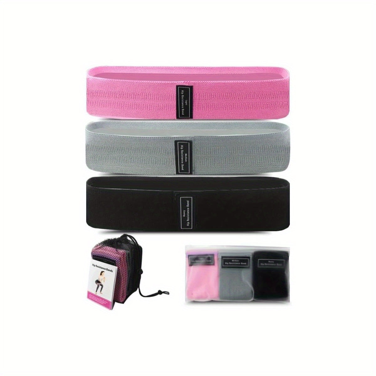 Resistance Bands for Working Out, 3 Levels Exercise Bands Workout Bands Set for Women Men, Hip Legs Booty Bands for Home Fitness, Gym, Yoga, Pilates