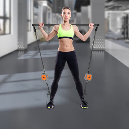 1 Set GDRASUYA10 Adjustable Nylon Resistance Bands with Handles, Universal Fitness Pump and Band Kit for Full Body Workout