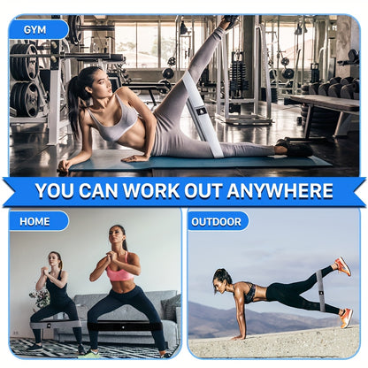 Evoland 3pcs Resistance Bands Set For Leg & Butt Training - Elastic Workout Bands With Varying Levels Of Resistance, Non-Slip Fabric, Ideal For Home Gym Fitness Enthusiasts
