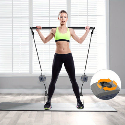 Portable Full-Body Workout Band & Pump Set with Comfort Handles - Adjustable Resistance 6.61-39.68 lbs, Durable ABS & TPE, Easy Assembly for Home & Outdoor Fitness, Includes Leg Straps & Storage Bag, Gym Accessories, Exercise Band, Compact Design
