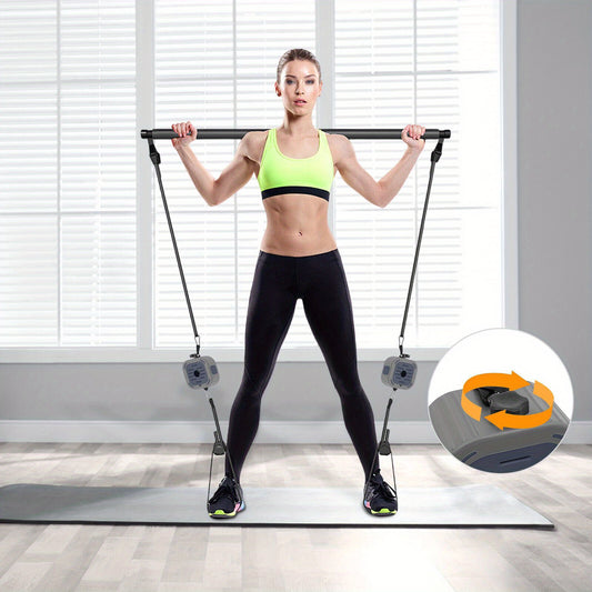 Portable Full-Body Workout Band & Pump Set with Comfort Handles - Adjustable Resistance 6.61-39.68 lbs, Durable ABS & TPE, Easy Assembly for Home & Outdoor Fitness, Includes Leg Straps & Storage Bag, Gym Accessories, Exercise Band, Compact Design