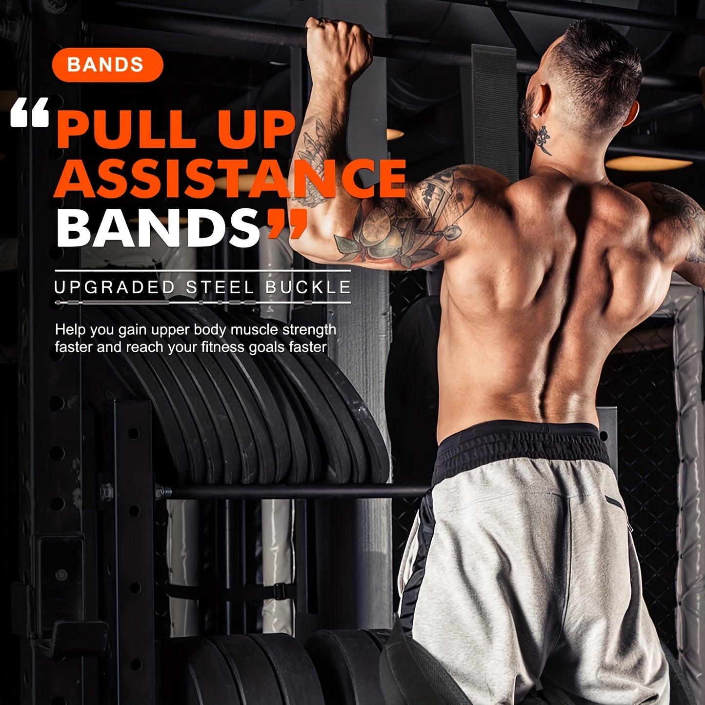 5pcs Adjustable Pull-Up Resistance Bands with Upgraded Metal Buckles, Durable Nylon Fabric for Full Body Workouts, Fit for Strength Training & Muscle Toning, Upper Body Workouts | Secure Grip Support | Heavyduty Construction, Gym Accessories
