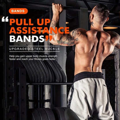 5pcs Adjustable Pull-Up Resistance Bands with Upgraded Metal Buckles, Durable Nylon Fabric for Full Body Workouts, Fit for Strength Training & Muscle Toning, Upper Body Workouts | Secure Grip Support | Heavyduty Construction, Gym Accessories