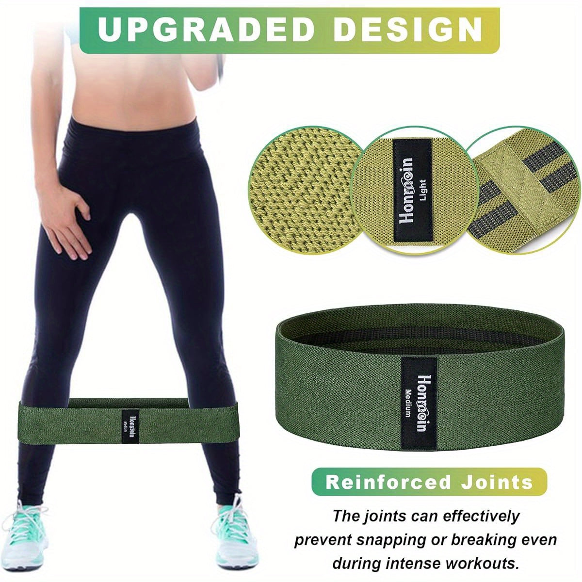 Resistance Bands for Working Out, 3 Levels Exercise Bands Workout Bands Set for Women Men, Hip Legs Booty Bands for Home Fitness, Gym, Yoga, Pilates